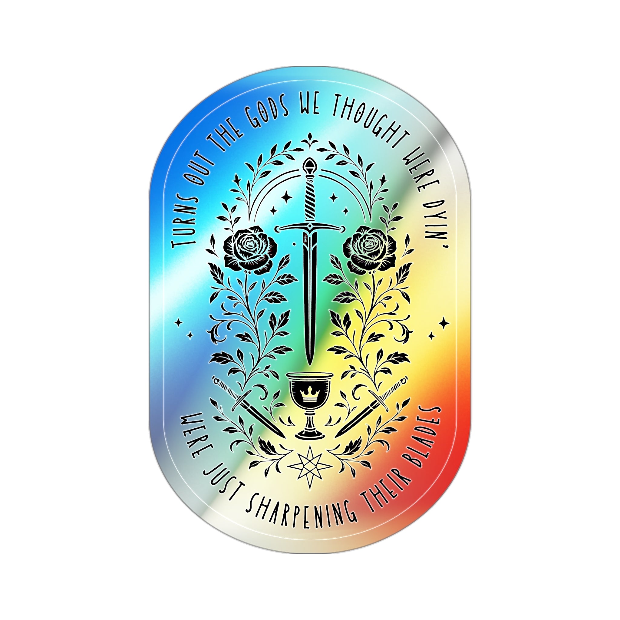 Sharpening Their Blades – Sticker (Rainbow Holo Look)