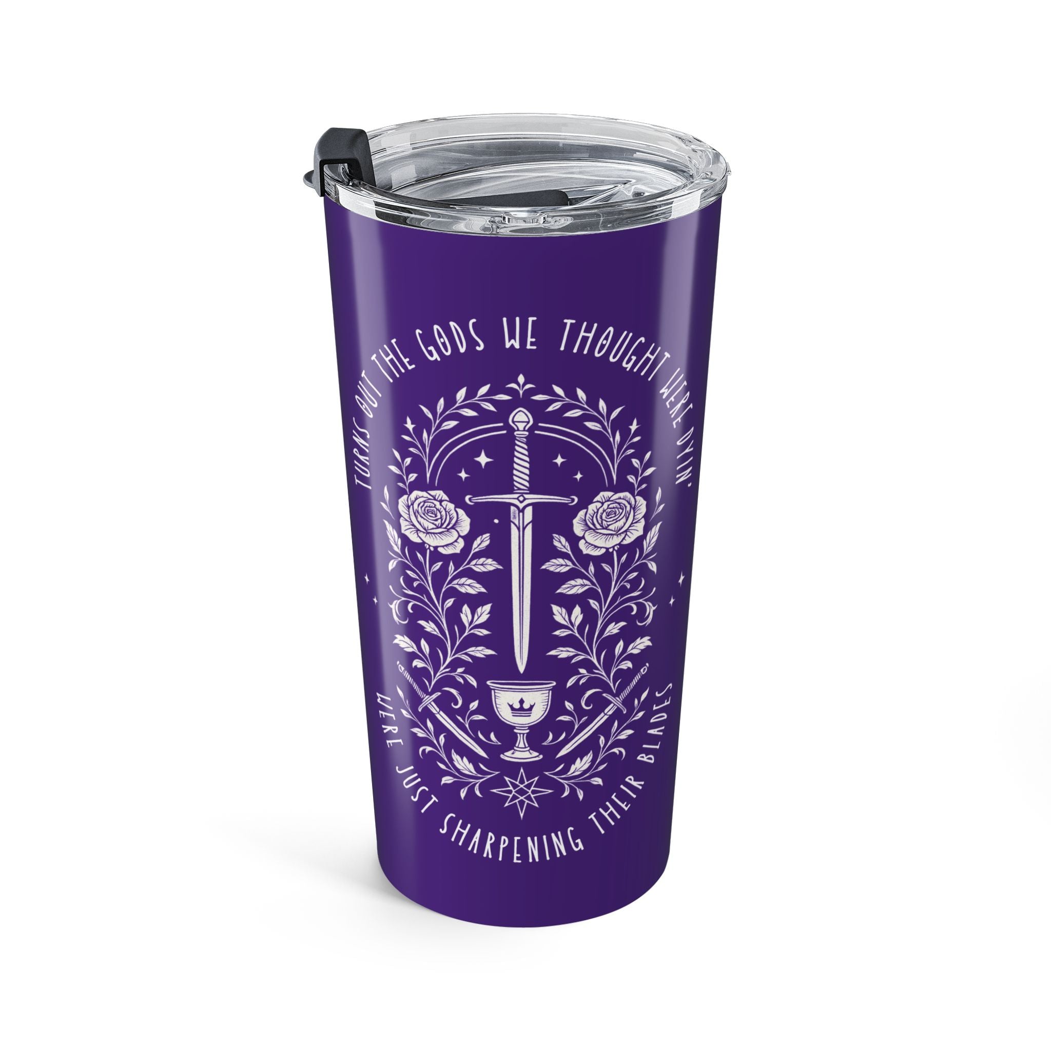 “Sharpening Their Blades” | Gothic Sword Floral Tumbler 20oz