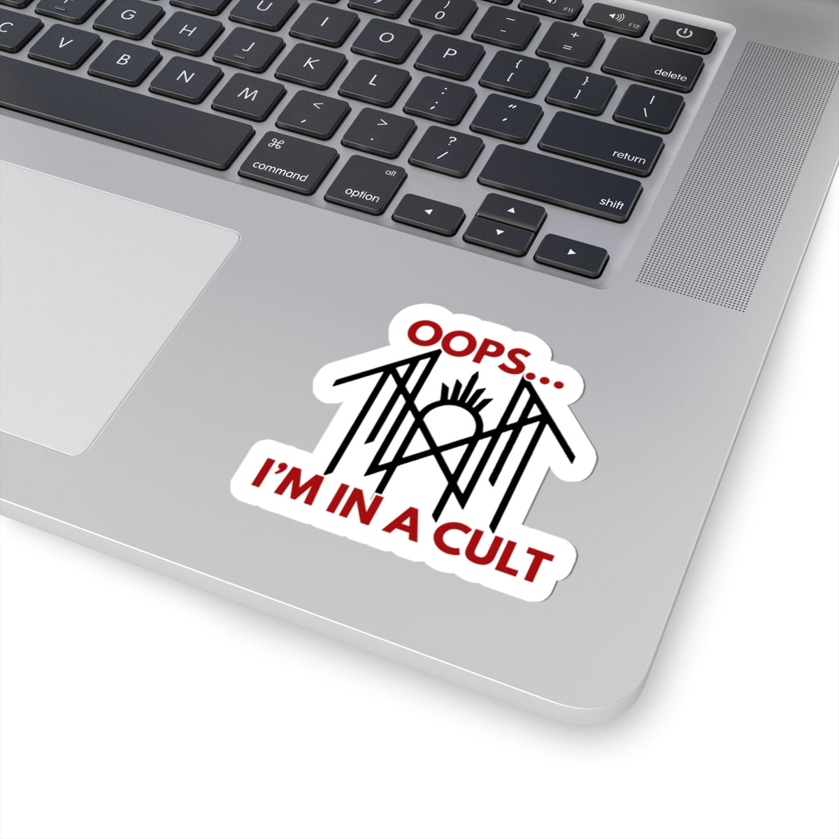 Oops… I’m in a Cult Sticker – Aesthetic Sarcastic Decal for Fandom Fans & Chaos Cuties