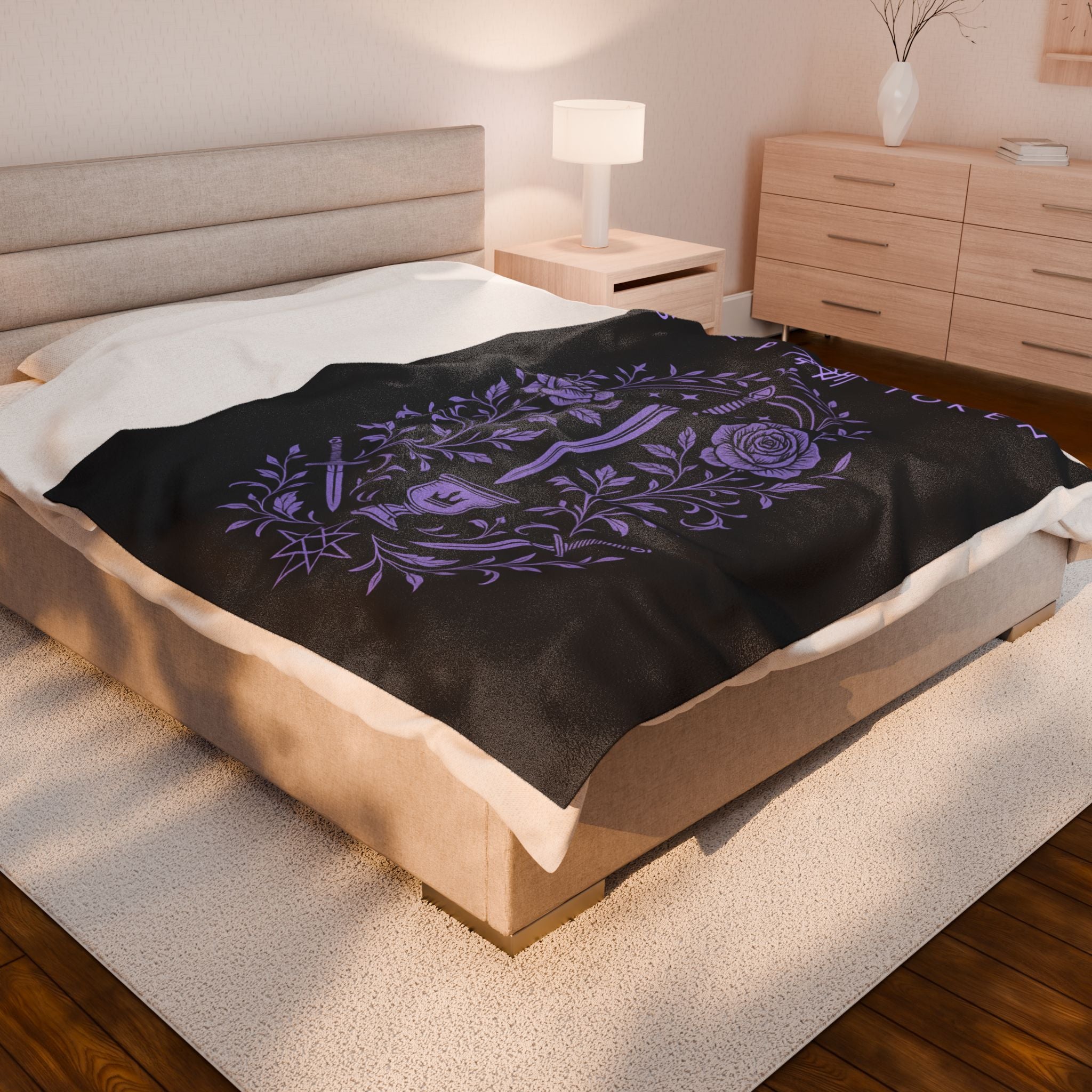 Sleep T Plush Blanket | Cozy Home Decor, Fan Gift, Soft Throw for Autumn Nights, Halloween Decor, Unique Present