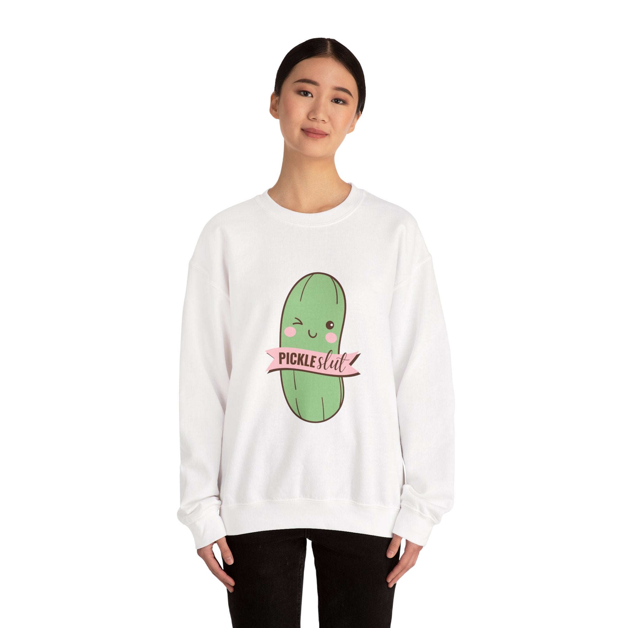 Pickle Lover Crewneck Sweatshirt, Cute Gifting for Foodies, Unisex Funny Sweatshirt, Quirky Casual Wear, Ideal for Birthdays