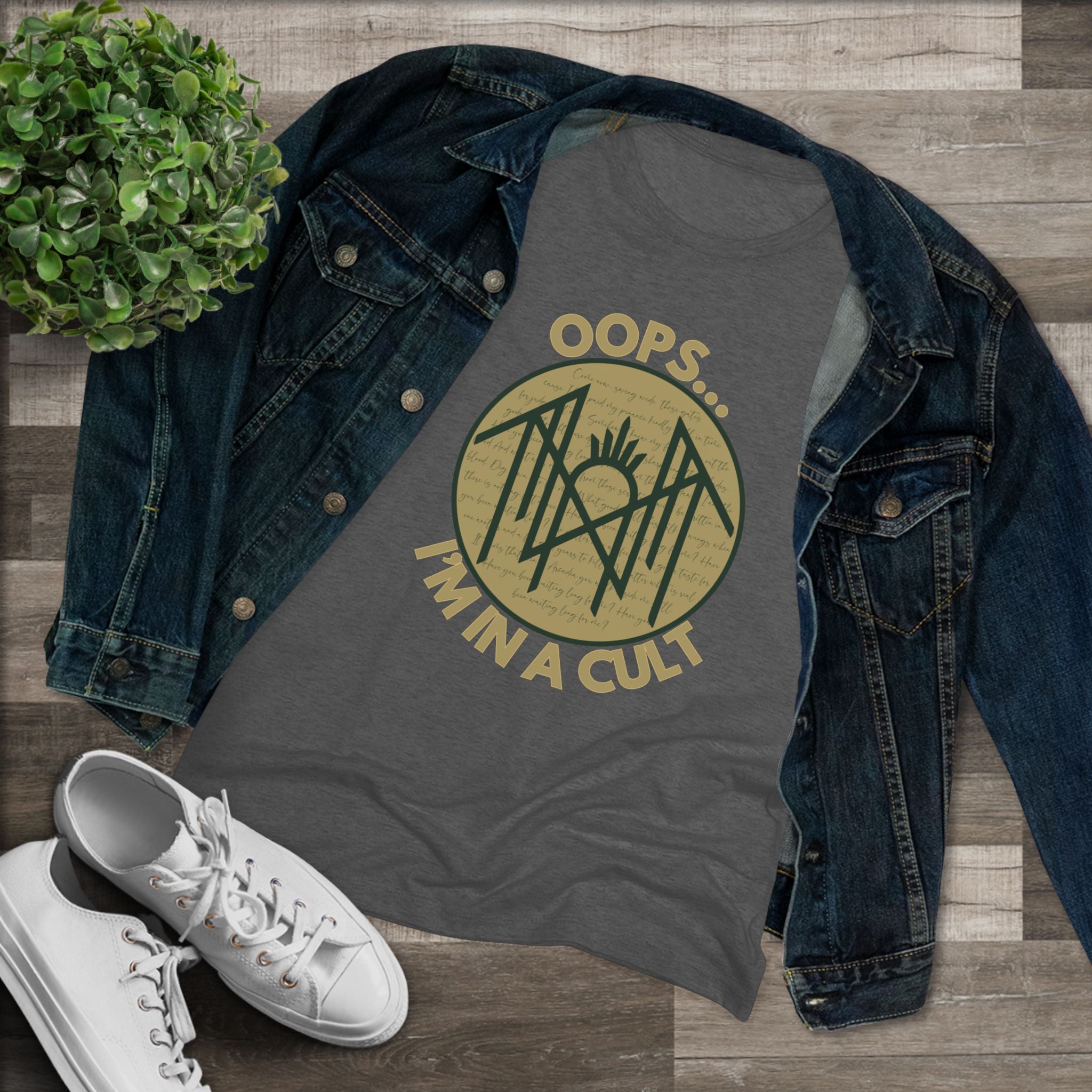 Women's Triblend Tee, Oops I'm in a Cult, Funny Casual Shirt, Gift for Friends, Music Festival Tee, Trendy Outfit