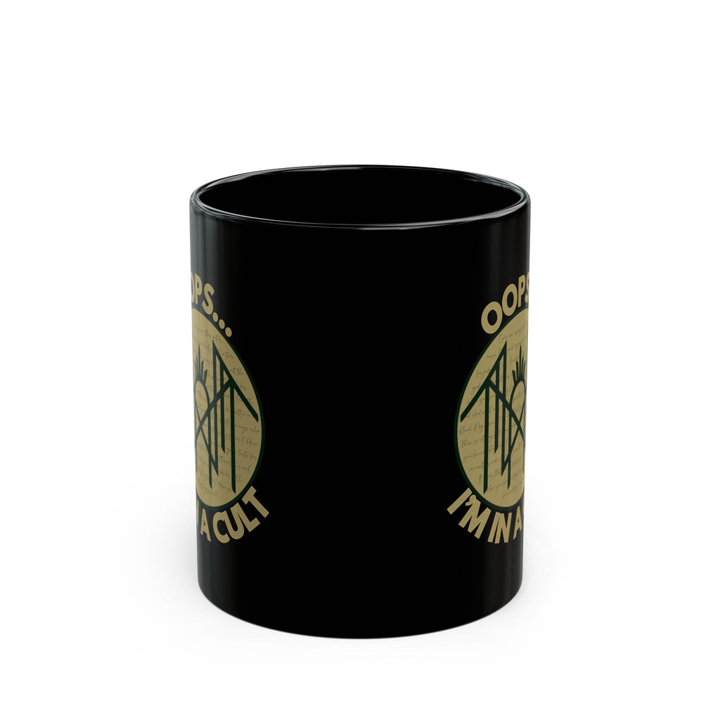 Cult Humor Black Mug - Funny Coffee Cup with 'Oops... I'm in a Cult' Design, Gift for Coffee Lovers, Quirky Kitchen Accessory, Unique [...]