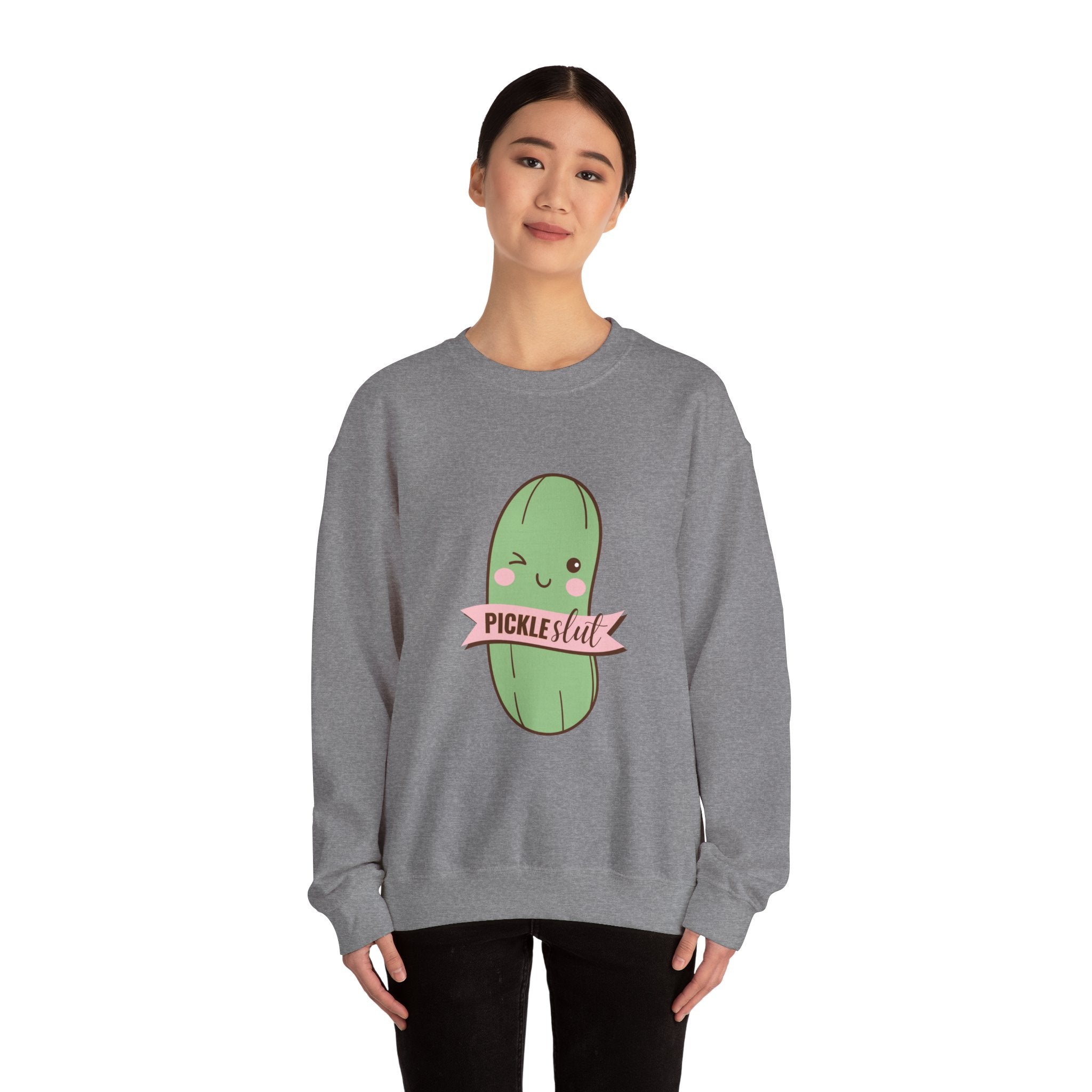 Pickle Lover Crewneck Sweatshirt, Cute Gifting for Foodies, Unisex Funny Sweatshirt, Quirky Casual Wear, Ideal for Birthdays