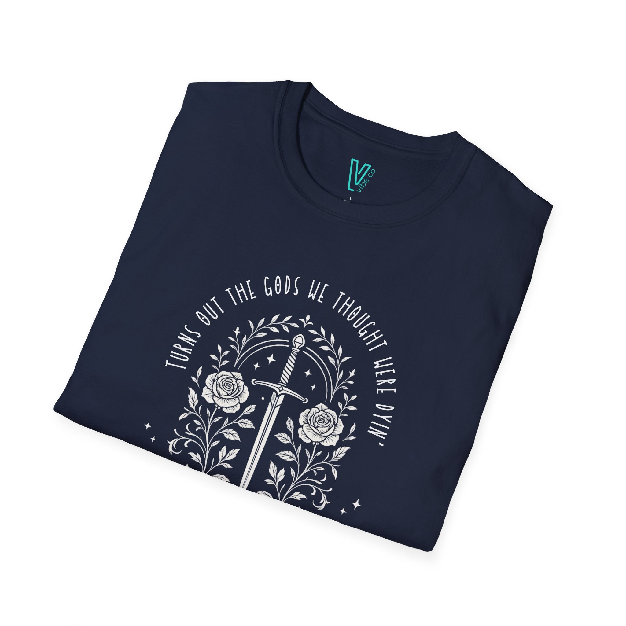 “Sharpening Their Blades” Lyric Tee – Gothic Sword Floral Shirt