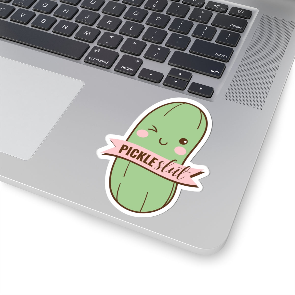 Cute Pickle Slut Kiss-Cut Stickers, Fun Laptop Decals, Kawaii Cucumber Stickers, Unique Gifts for Veggie Lovers, Playful Accessories