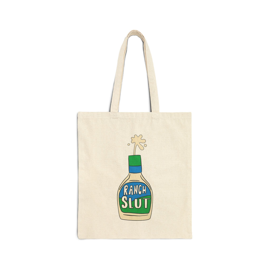 Funny Ranch Slut Cotton Tote Bag | Quirky Reusable Grocery Bag, Gift for Friends, Eco-Friendly Shopping Bag, Humorous Beach Bag