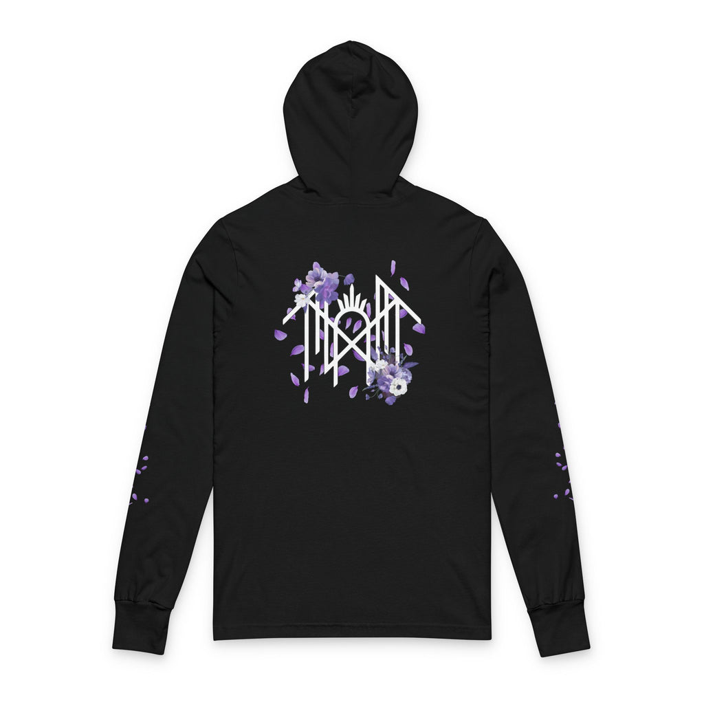 Unisex Hooded Long Sleeve Tee, Casual Streetwear, Music Merchandise, Concert Apparel, Goth Aesthetic, Cozy Gift