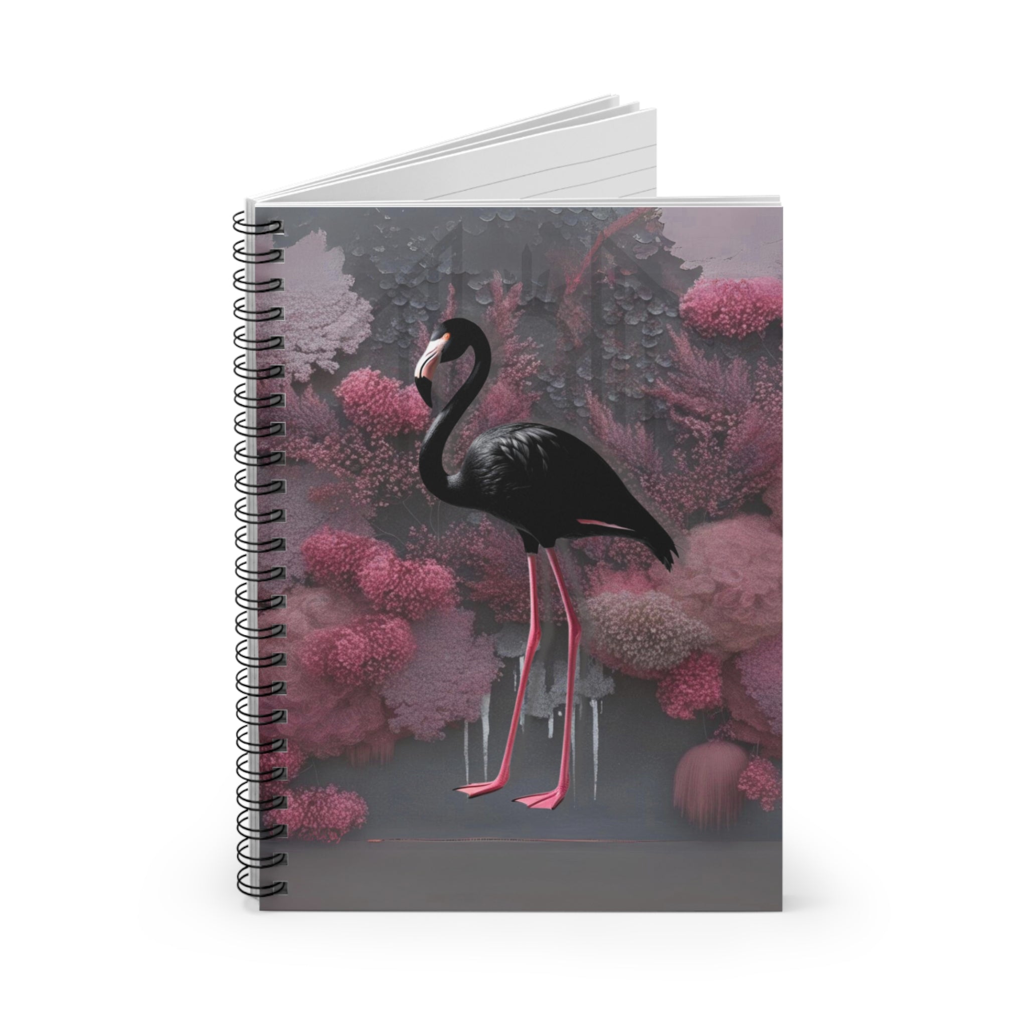 Dark Flamingo Spiral Notebook - Ruled Line
