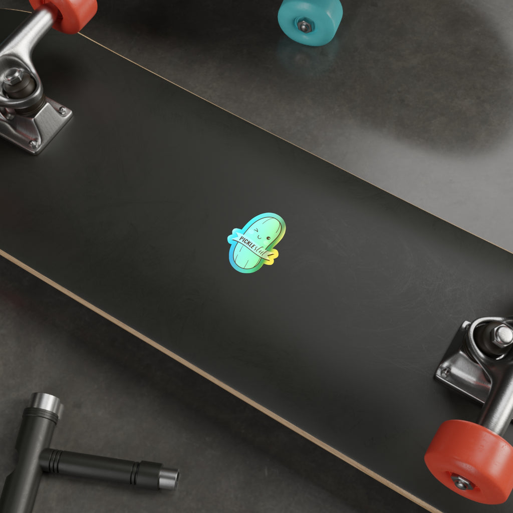 Cute Holographic Pickle Slut Die-Cut Stickers, Fun Stickers for Laptops, Water Bottles, Skateboards, Planner Decor, Gift Ideas
