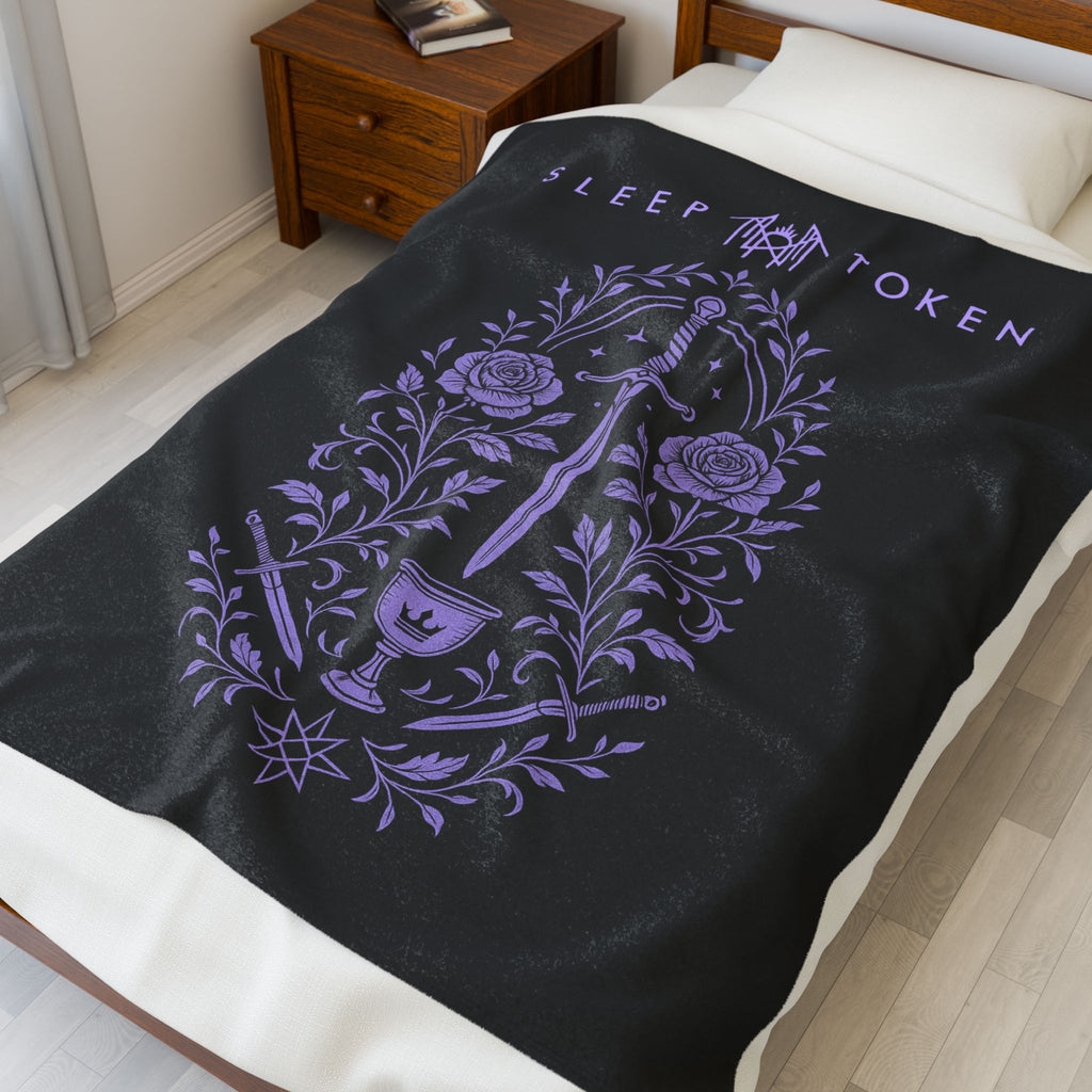 Sleep T Plush Blanket | Cozy Home Decor, Fan Gift, Soft Throw for Autumn Nights, Halloween Decor, Unique Present