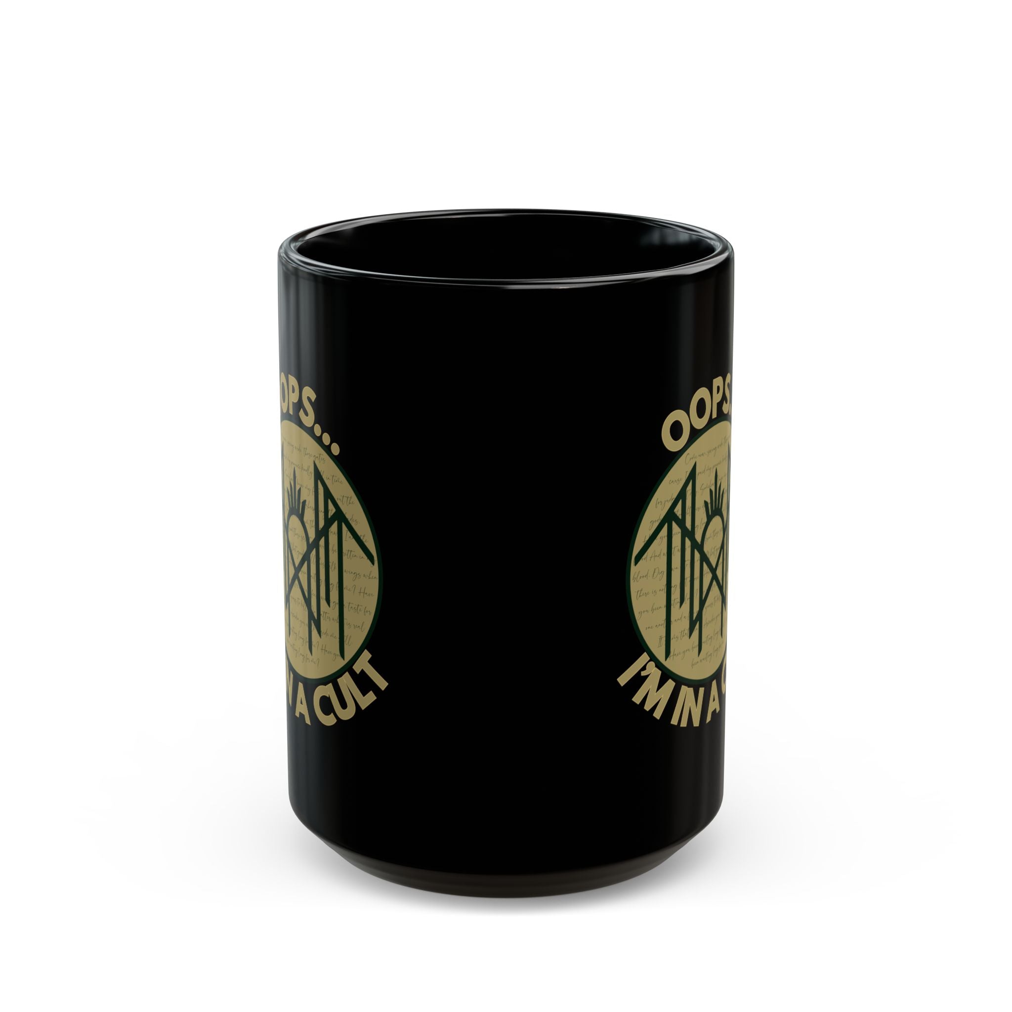 Cult Humor Black Mug - Funny Coffee Cup with 'Oops... I'm in a Cult' Design, Gift for Coffee Lovers, Quirky Kitchen Accessory, Unique [...]
