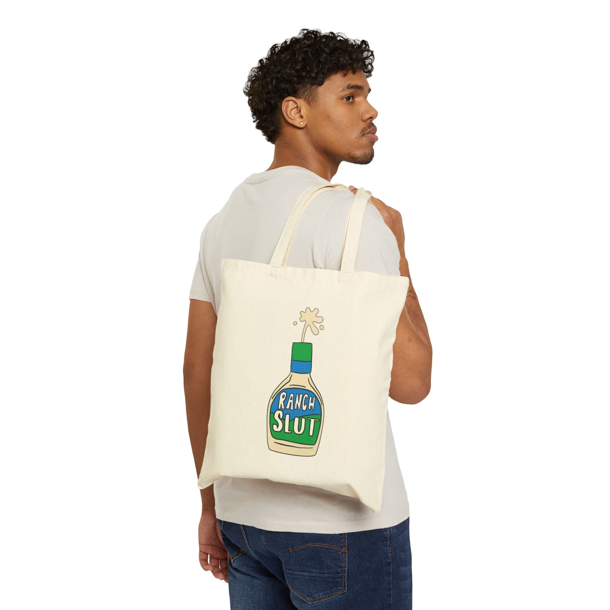 Funny Ranch Slut Cotton Tote Bag | Quirky Reusable Grocery Bag, Gift for Friends, Eco-Friendly Shopping Bag, Humorous Beach Bag