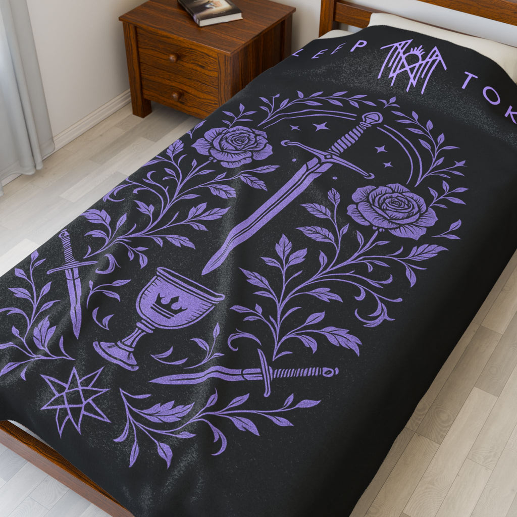 Sleep T Plush Blanket | Cozy Home Decor, Fan Gift, Soft Throw for Autumn Nights, Halloween Decor, Unique Present