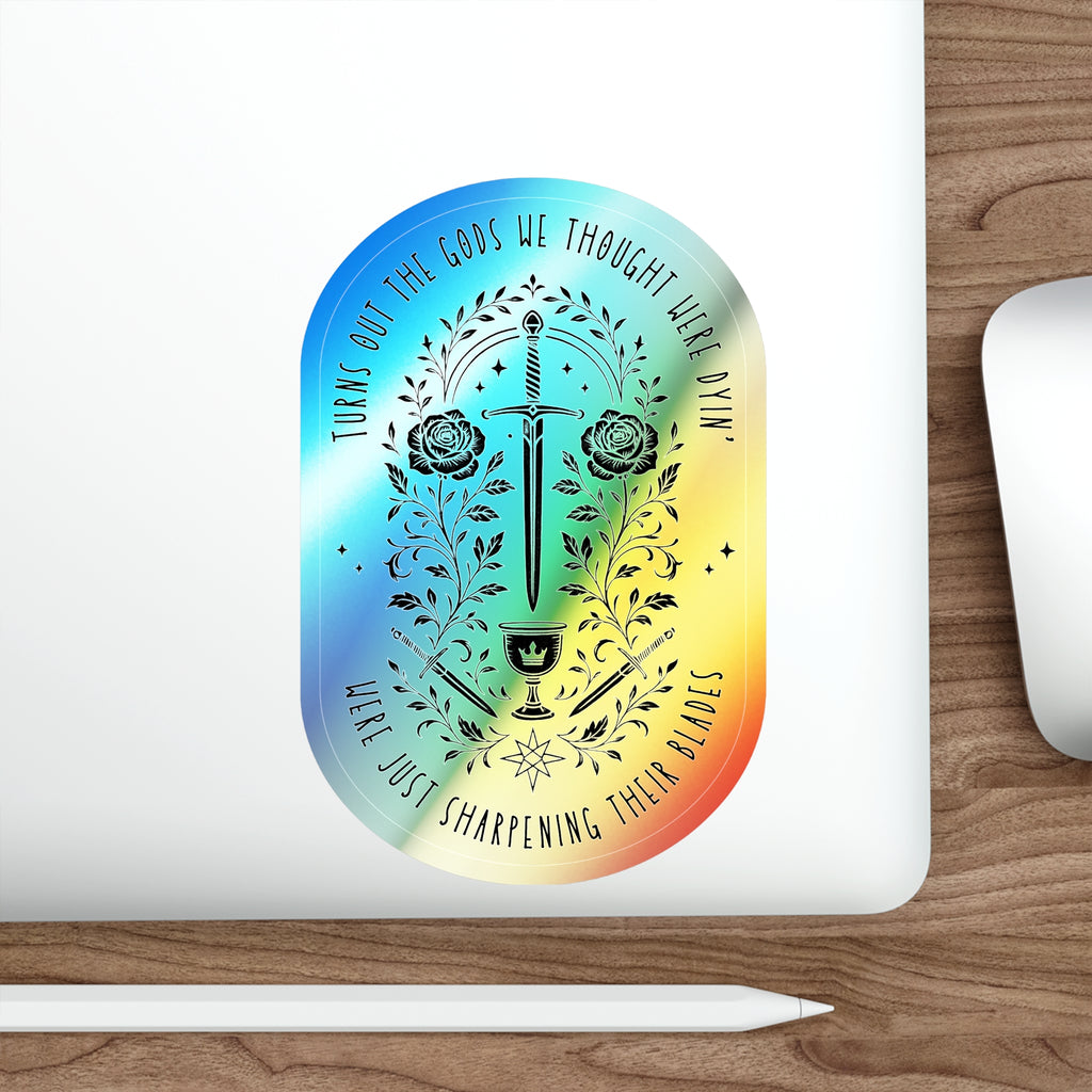 Sharpening Their Blades – Sticker (Rainbow Holo Look)