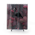 Dark Flamingo Shower Curtain, Gothic Bathroom Decor