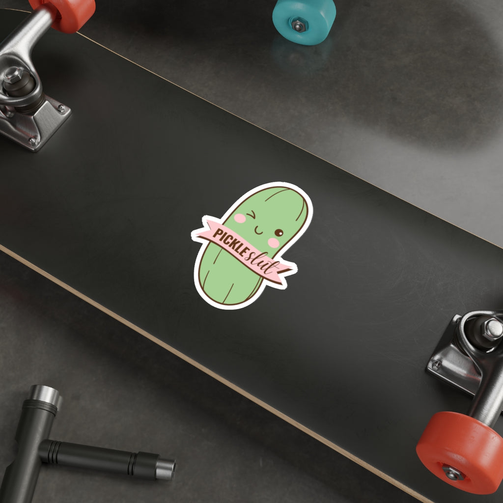 Pickle Slut Die-Cut Stickers | Cute Laptop Decor, Fun Gift for Foodies, Stickers for Water Bottles, Quirky Home Decor