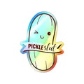 Cute Holographic Pickle Slut Die-Cut Stickers, Fun Stickers for Laptops, Water Bottles, Skateboards, Planner Decor, Gift Ideas