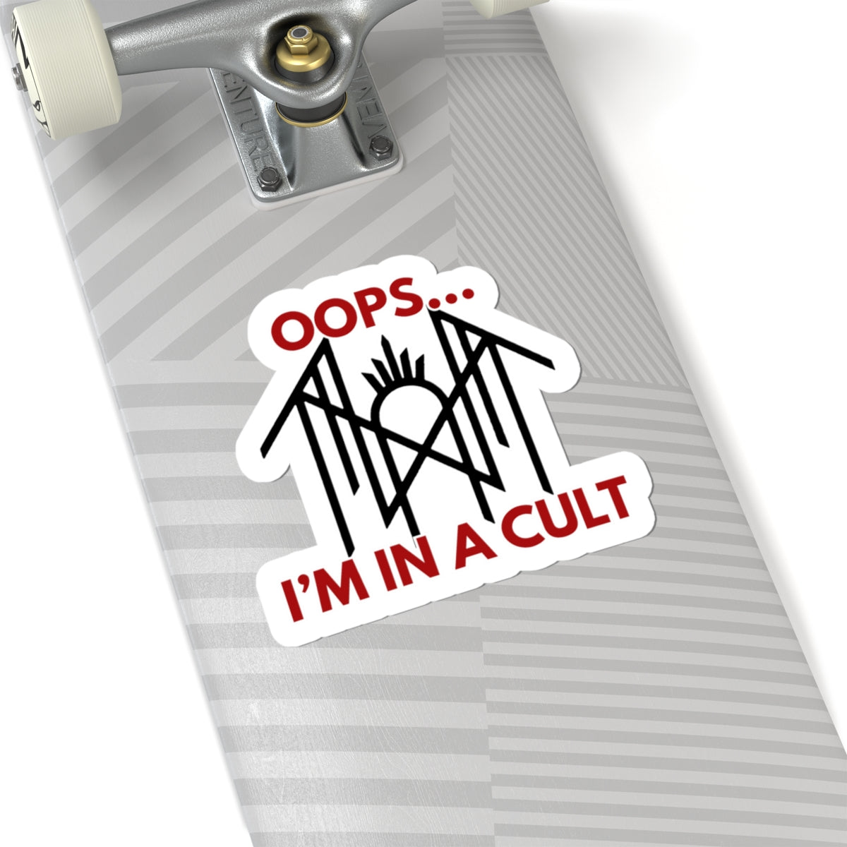 Oops… I’m in a Cult Sticker – Aesthetic Sarcastic Decal for Fandom Fans & Chaos Cuties