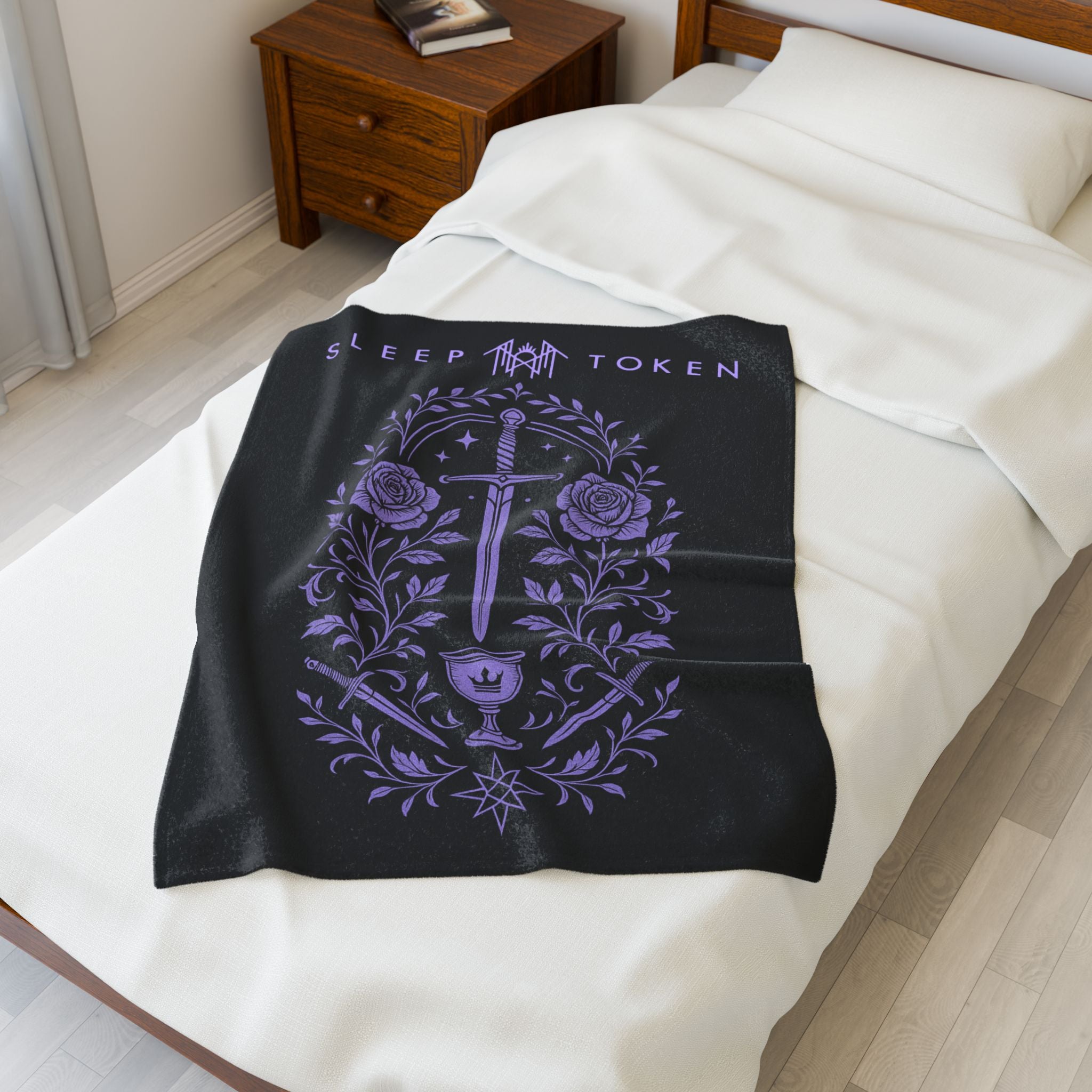 Sleep T Plush Blanket | Cozy Home Decor, Fan Gift, Soft Throw for Autumn Nights, Halloween Decor, Unique Present