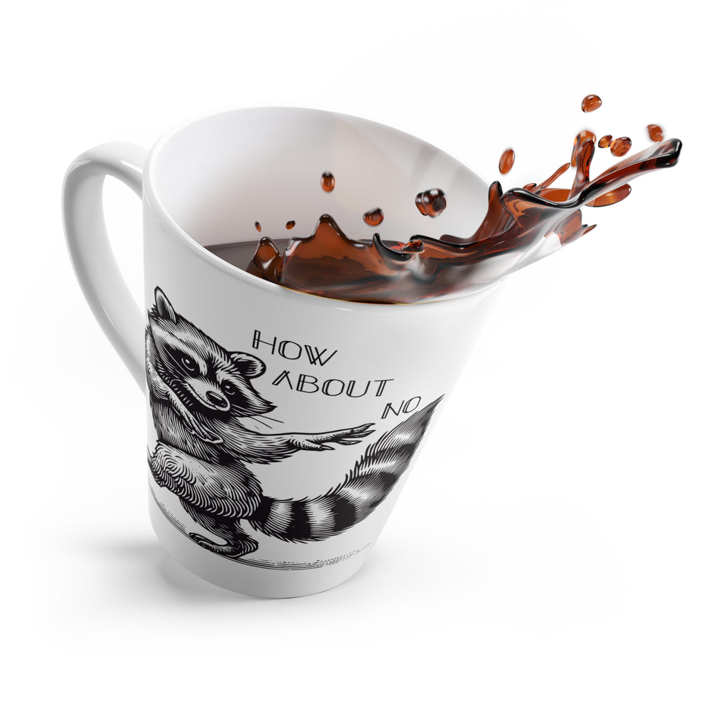 Whimsical Raccoon Latte Mug - Funny Gift for Sassy Animal Lovers, Coffee Mug, Cute Kitchen Decor, Nature Lover's Mug, Raccoon Lovers Gift