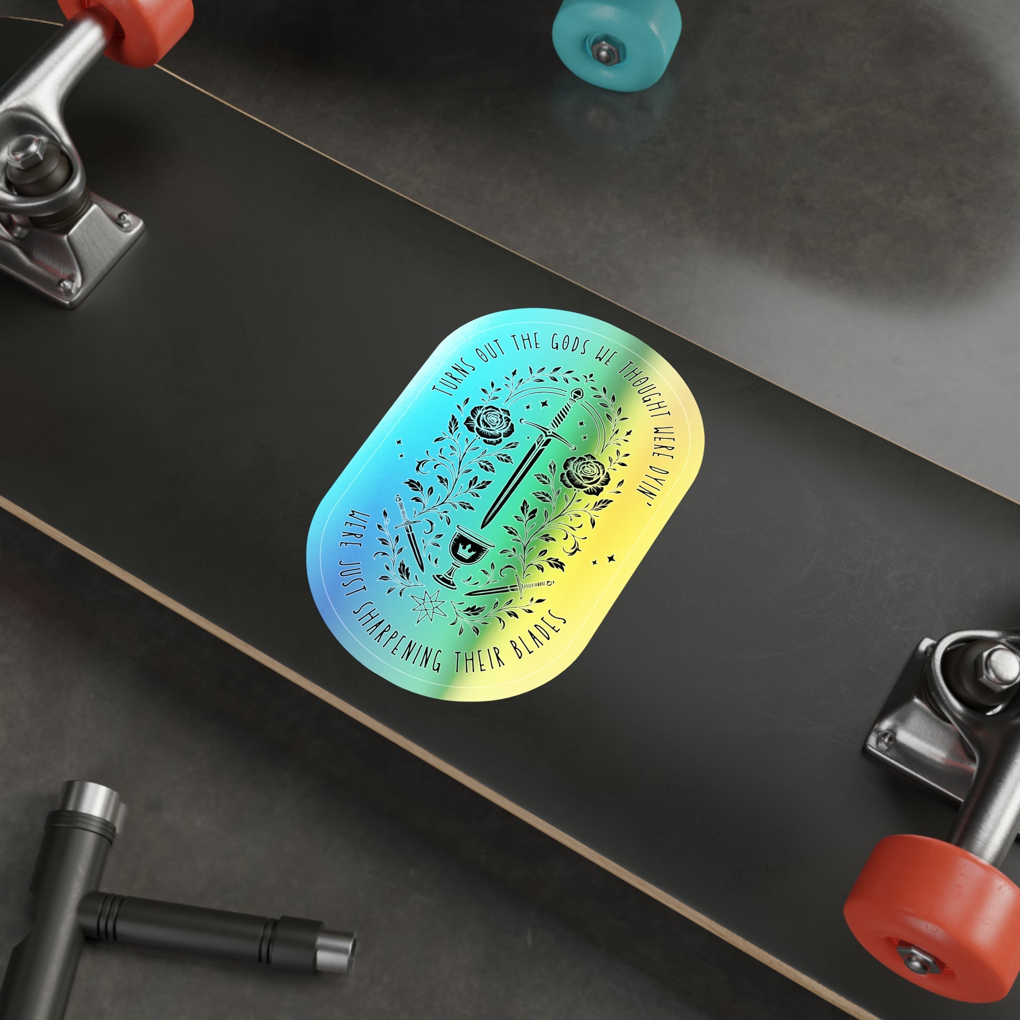 Sharpening Their Blades – Sticker (Rainbow Holo Look)