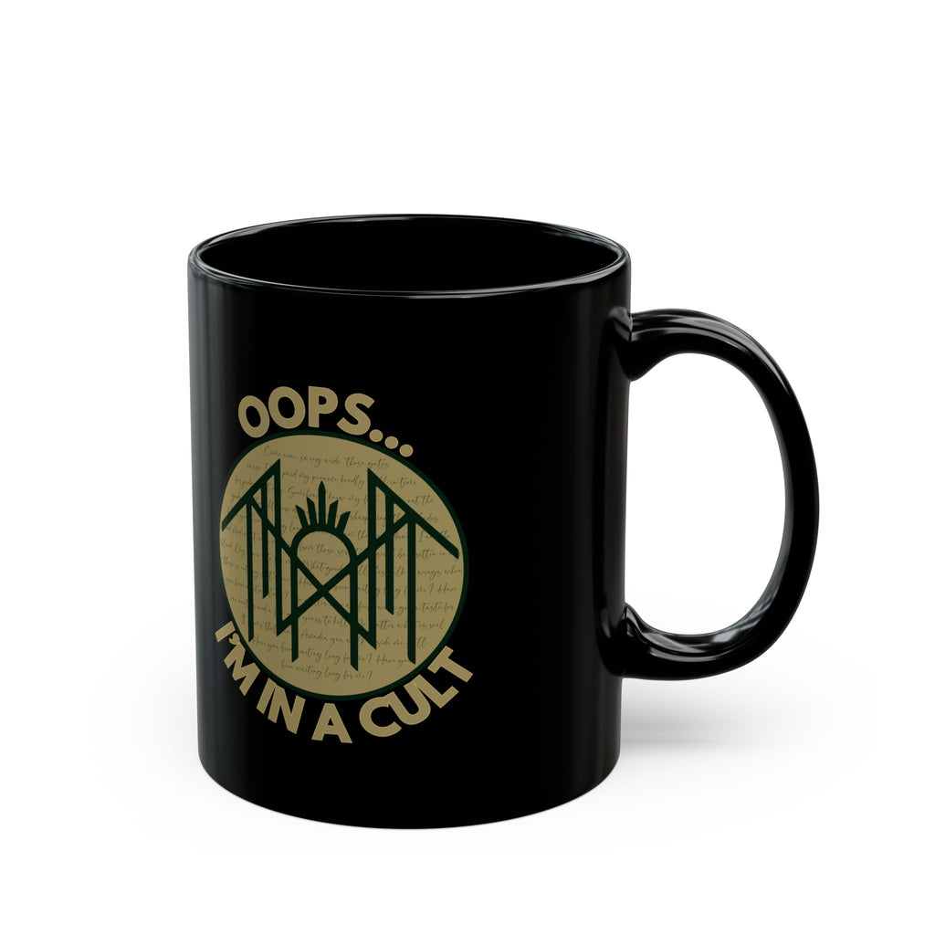 Cult Humor Black Mug - Funny Coffee Cup with 'Oops... I'm in a Cult' Design, Gift for Coffee Lovers, Quirky Kitchen Accessory, Unique [...]