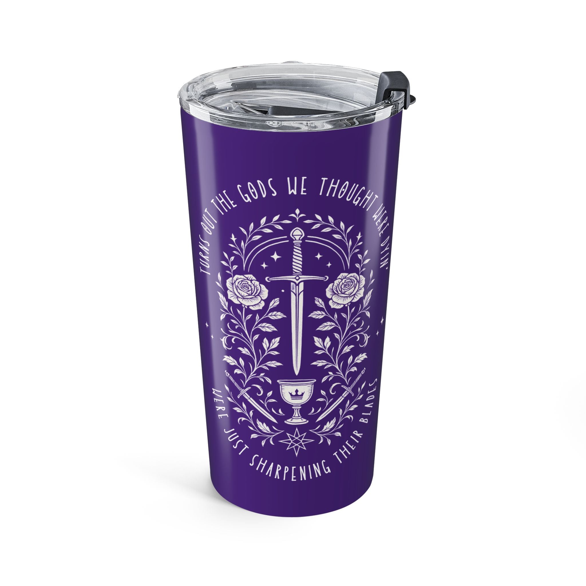 “Sharpening Their Blades” | Gothic Sword Floral Tumbler 20oz