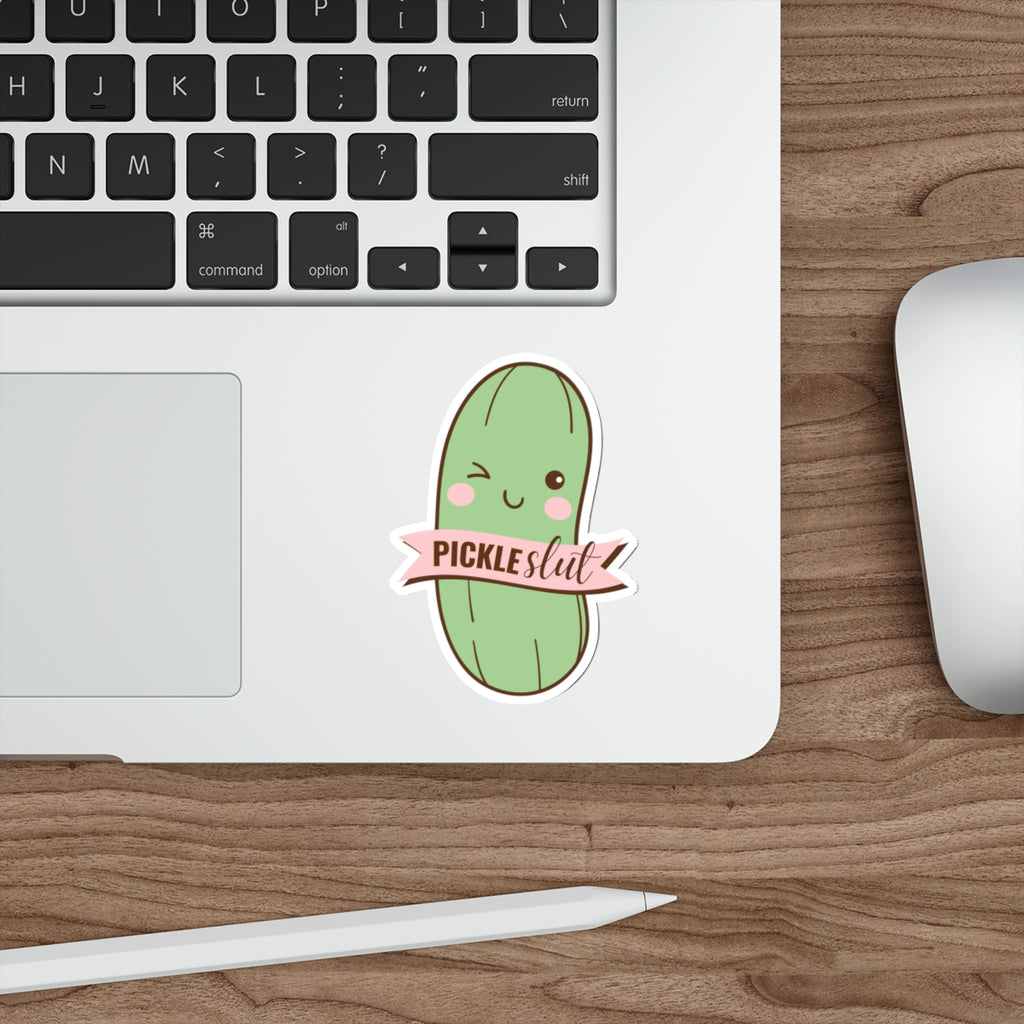 Pickle Slut Die-Cut Stickers | Cute Laptop Decor, Fun Gift for Foodies, Stickers for Water Bottles, Quirky Home Decor
