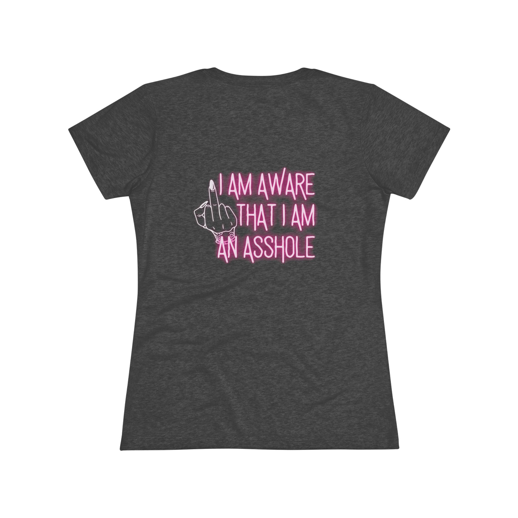 Women’s Funny Sarcastic T-Shirt | “I Am Aware That I Am An Asshole” | Savage Neon Graphic Tee